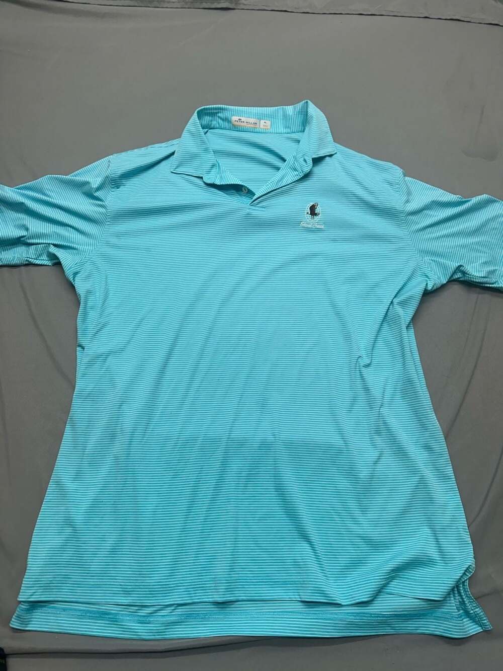 Peter Millar Featherweight Shoal Creek Golf Course Polo Shirt Teal Men's XL